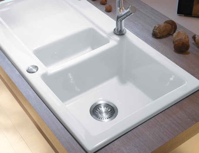 Franke sink in white ceramic