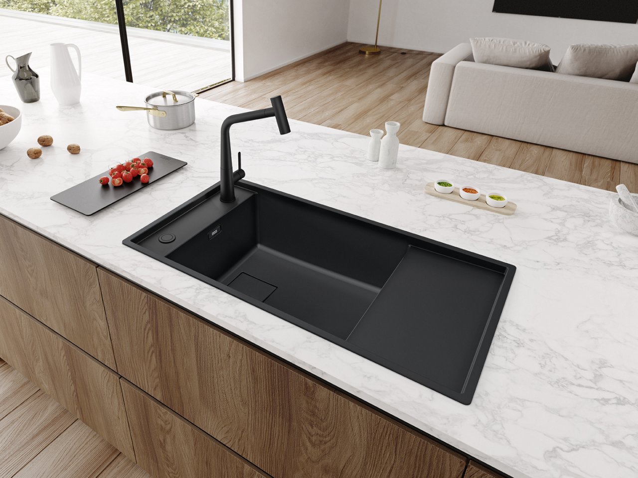 One of the hottest kitchen trends for 2024/5, coloured granite sinks are big news in interiors, and we can see why. Beautiful, versatile, durable and hygienic, granite kitchen sinks tick all the right boxes. Read on to find out more about their enduring appeal. 