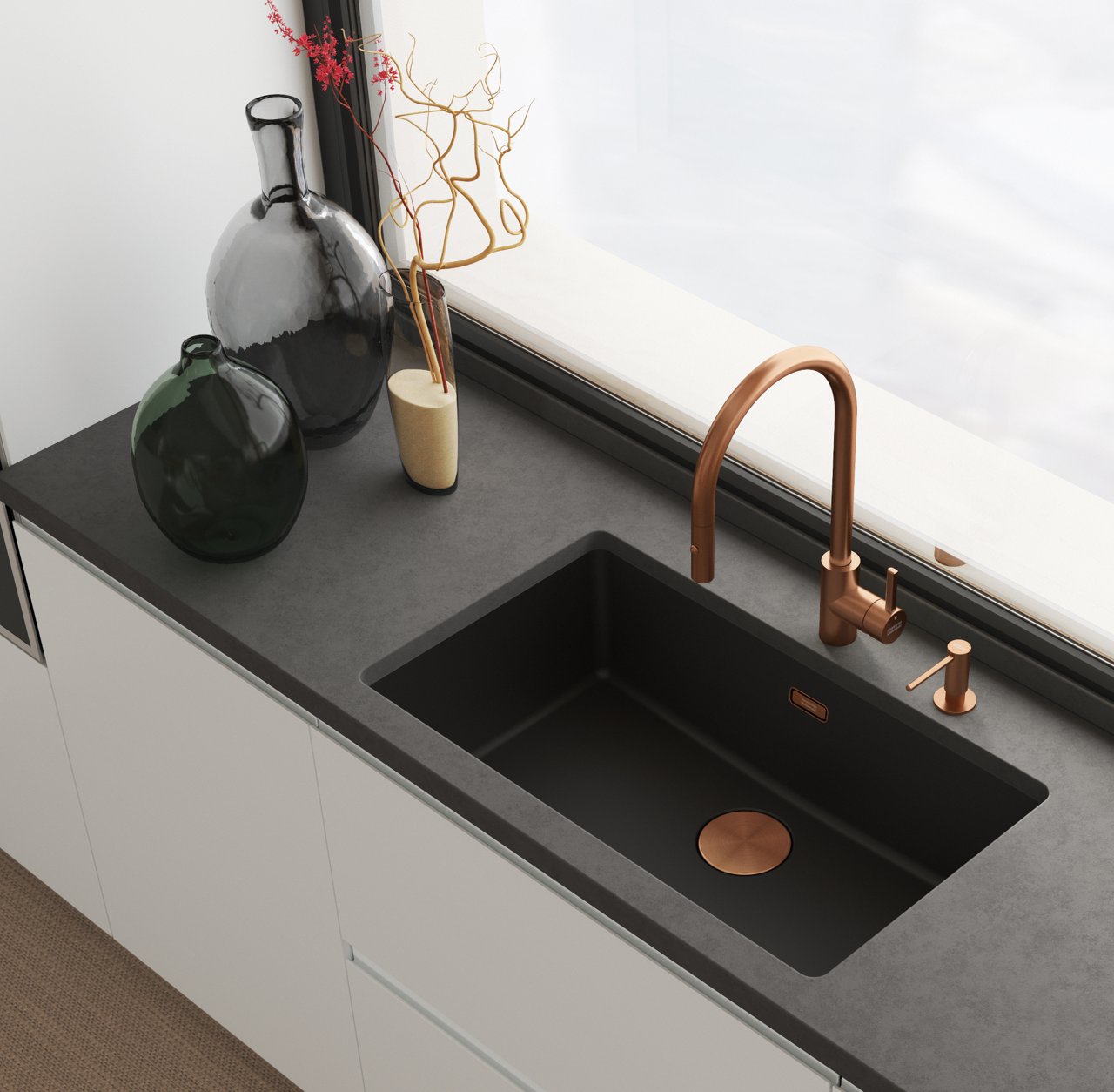 Maris MRG sink with Copper PVD wastes