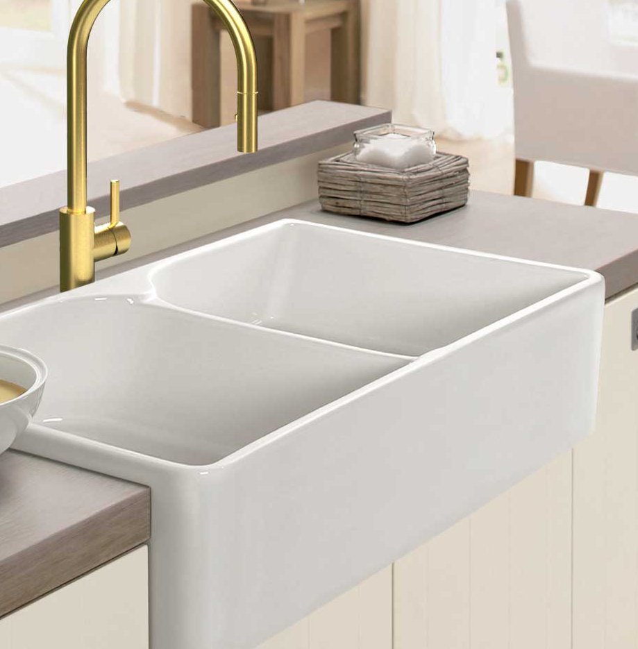 Sink in fireclay material