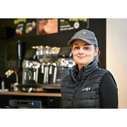 Franke Coffee Systems, Boulangerie Ange, woman standing, franchisee portrait, Claire Hurand
