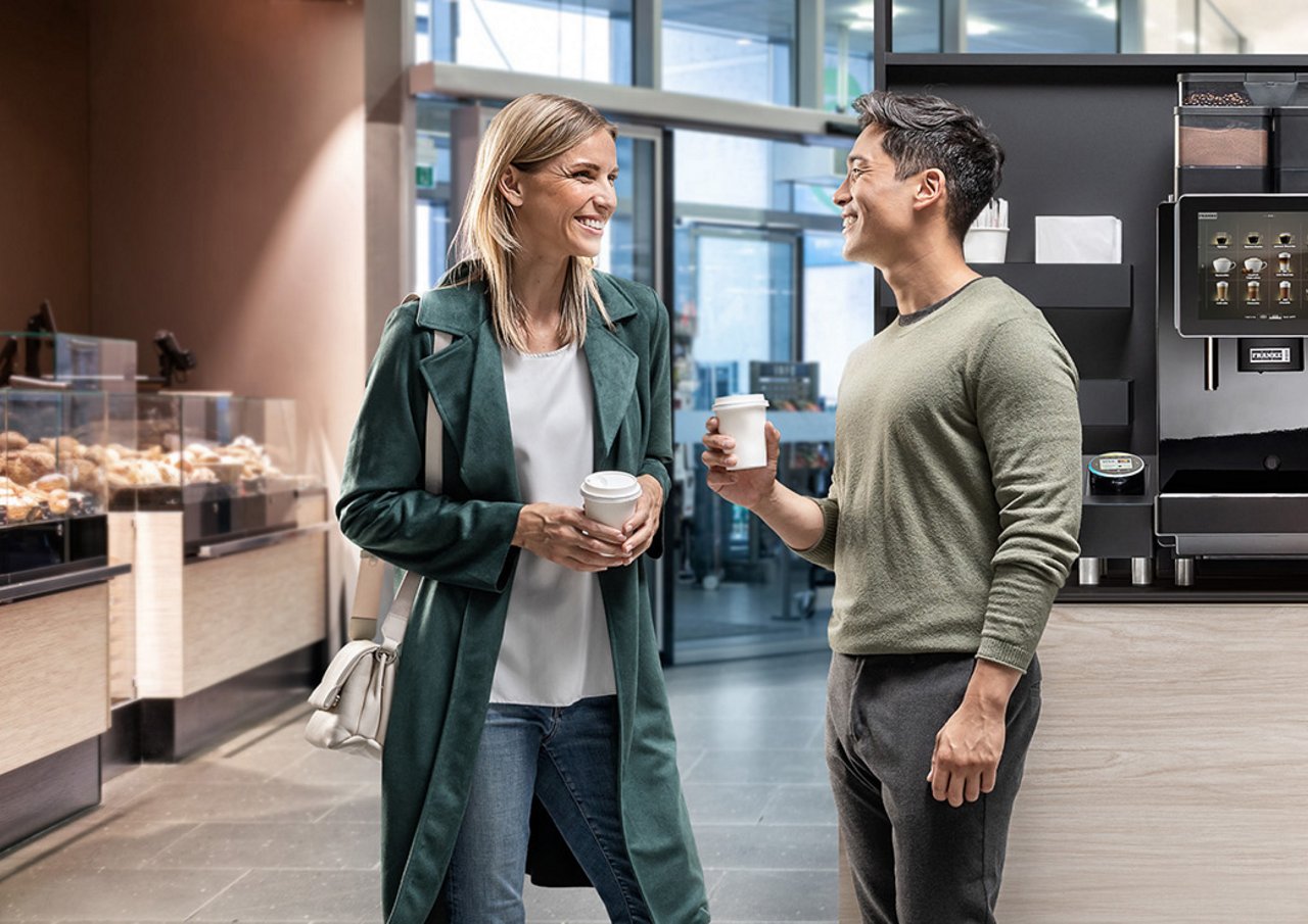 Franke Coffee Systems, two people enjoying coffee 