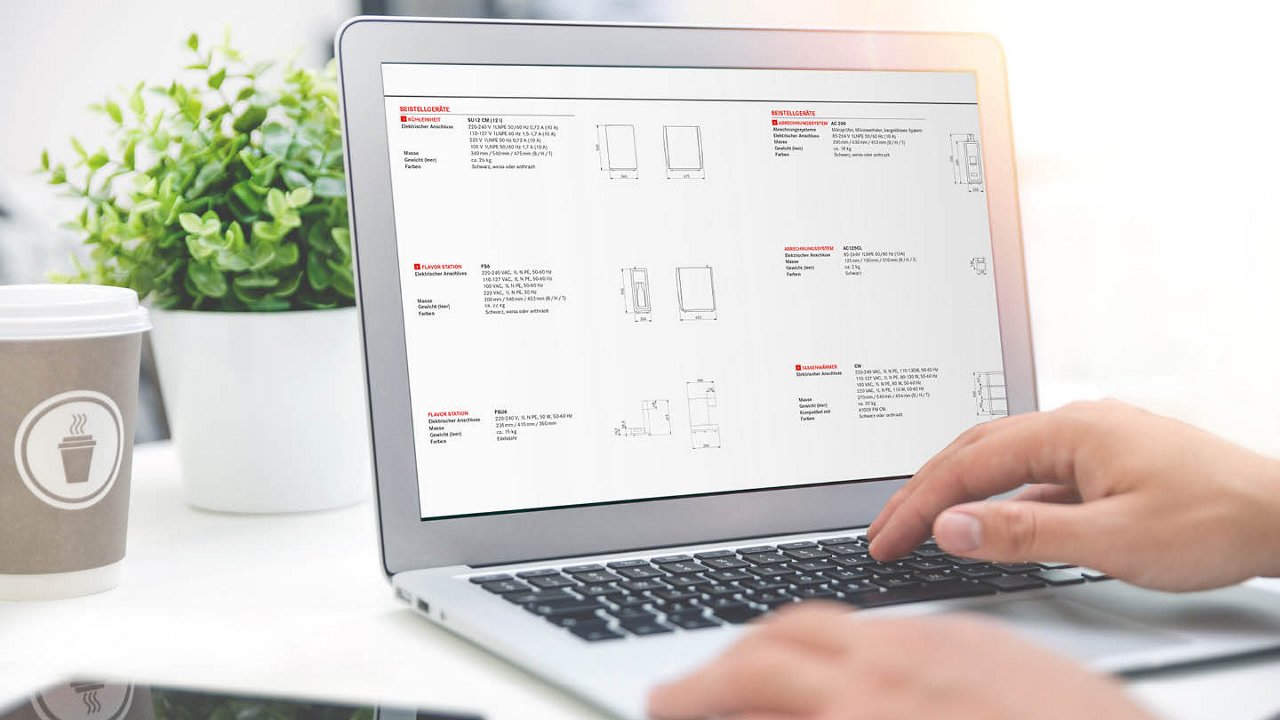 Franke Coffee Systems, fully automatic coffee machine manuals, planner data