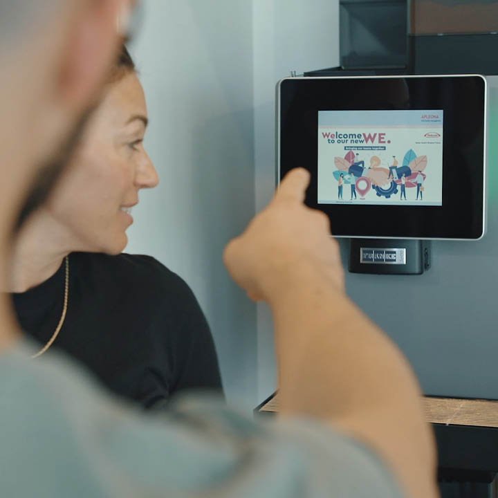 Franke Coffee Systems & Takeda, Takeda digital signage screen, fully automatic coffee machine Franke A1000