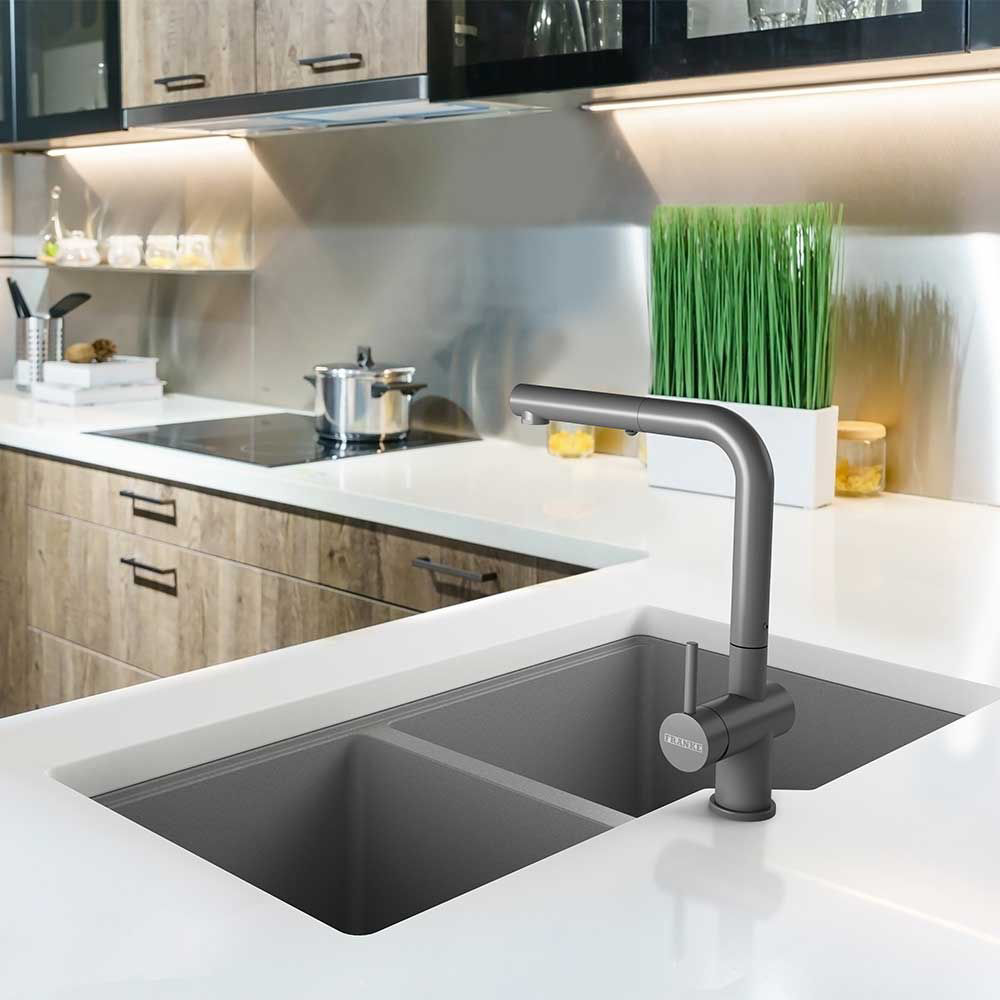 Inspiration Kindred Sinkware Com   Granite MGC2034U 9SG Sink FF3807 Faucet V1 Lifestyle