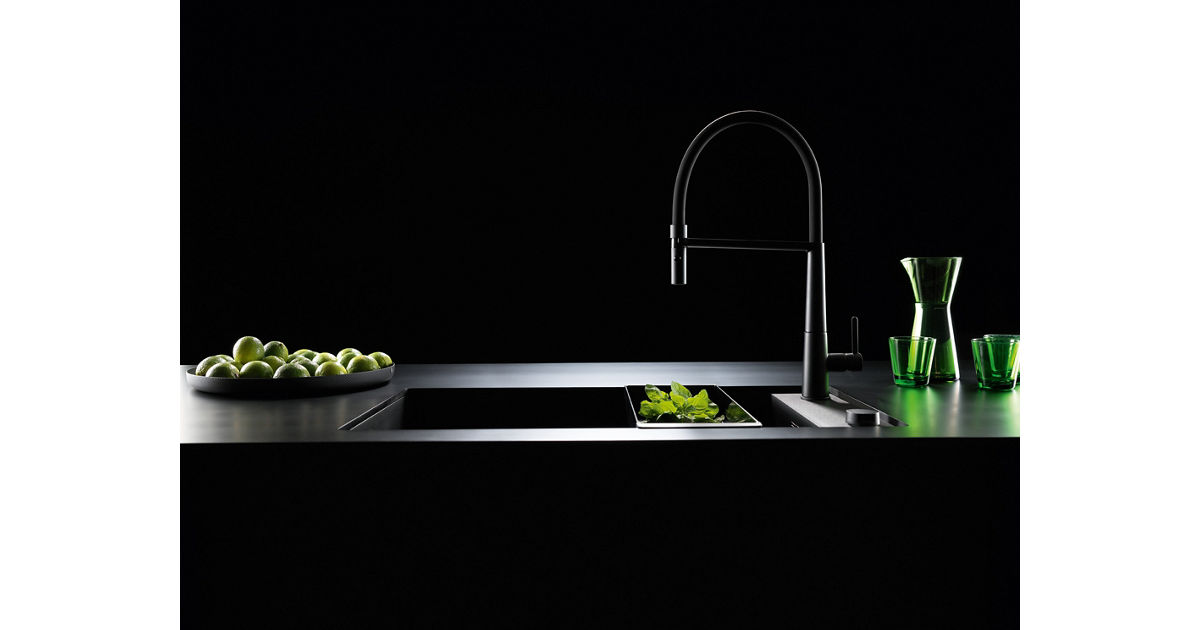 Matte black sinks and taps