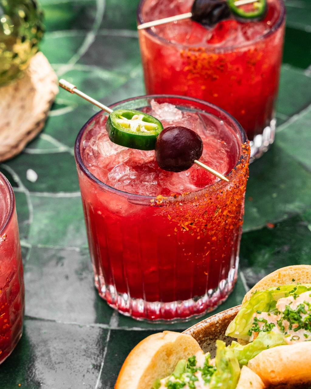 Chilli Cherry Spritz with Fresh Lime and Soda
