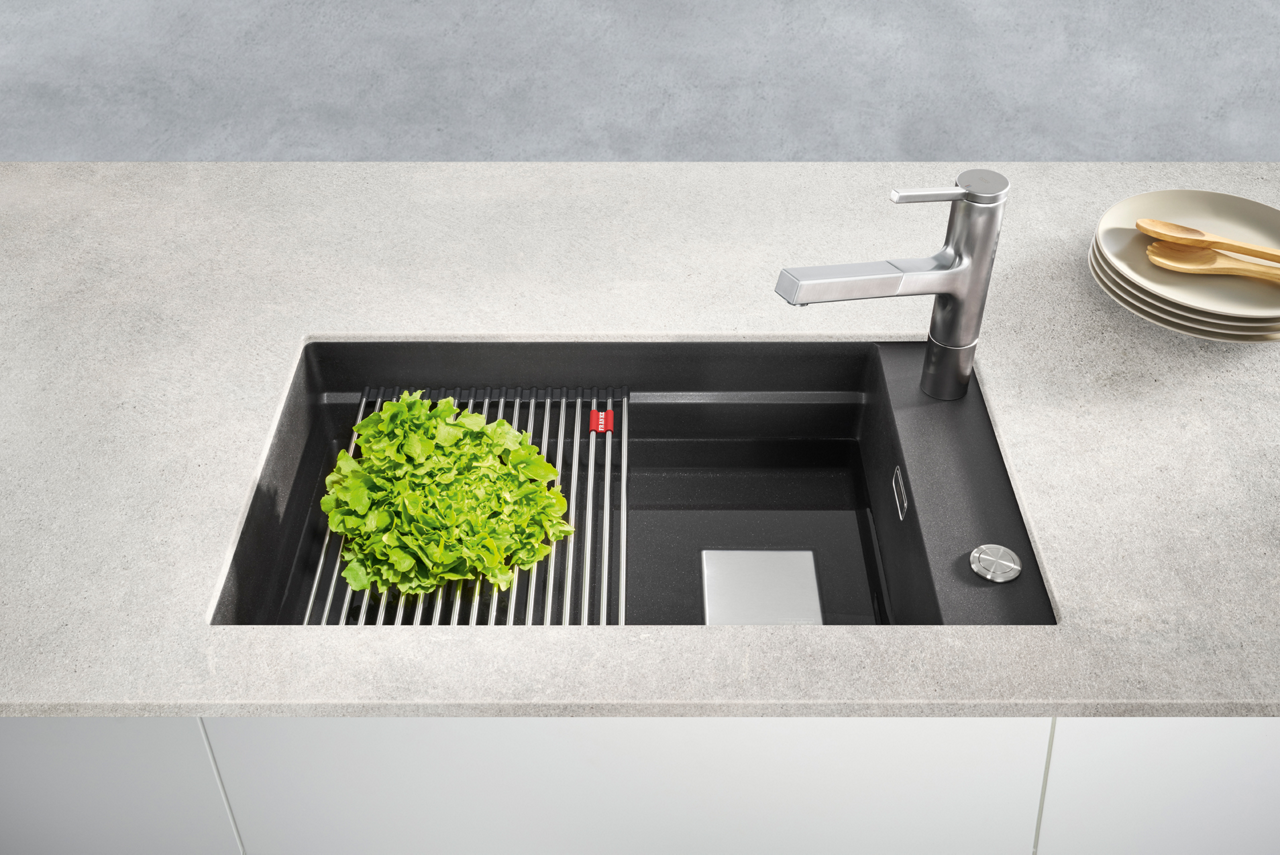 kubus 2, evier, cuve franke, evier en granite