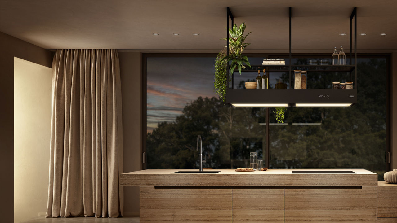 La hotte îlot tshelf LED