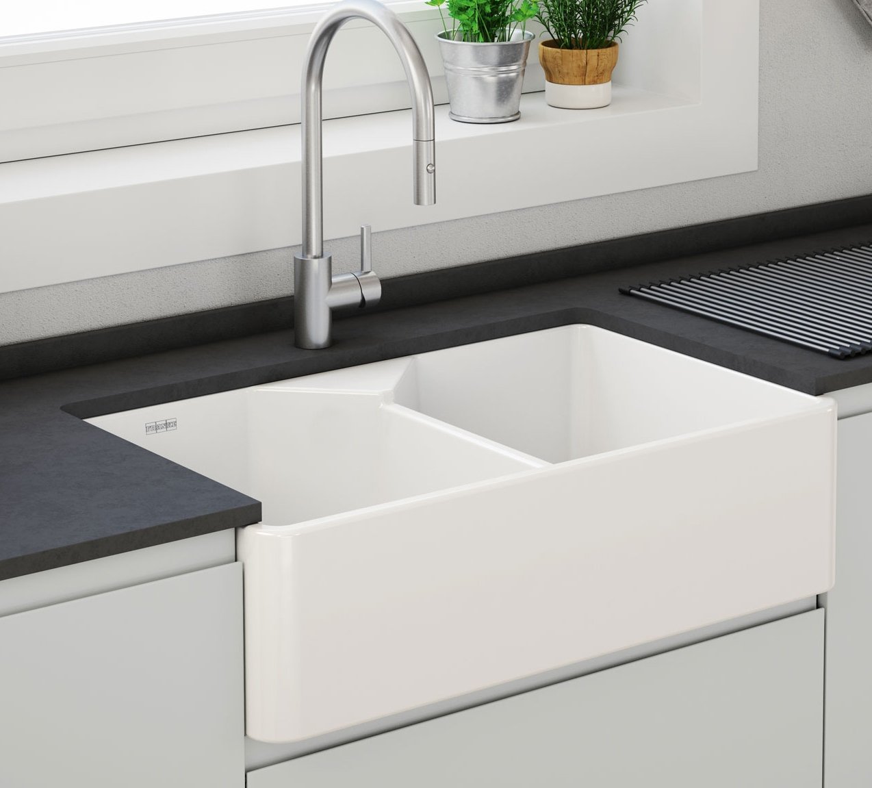 Franke Manor House in white in 3 different installations