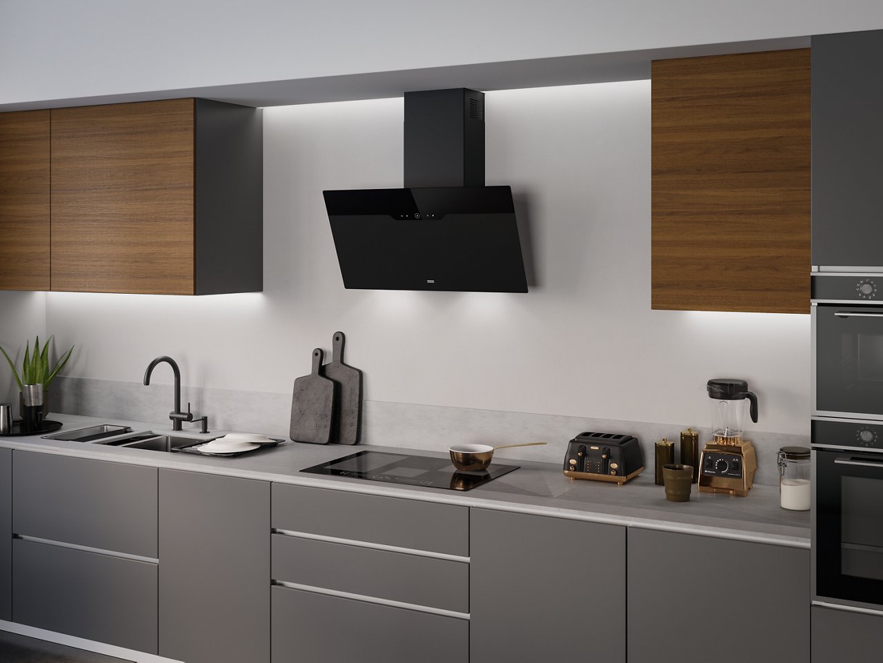 Black Wall Mounted Extractor Hood