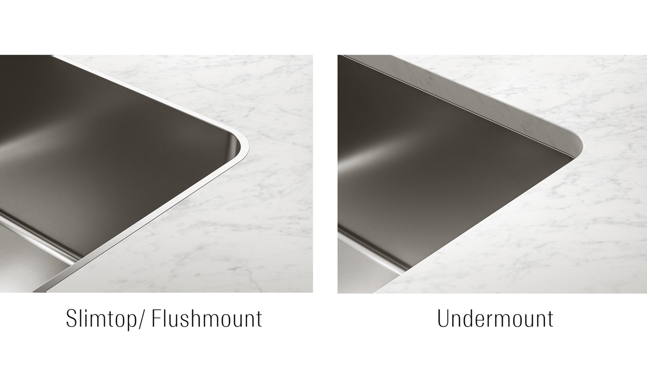 Installation Type Options showing Slimtop/ Flushmount and Undermount