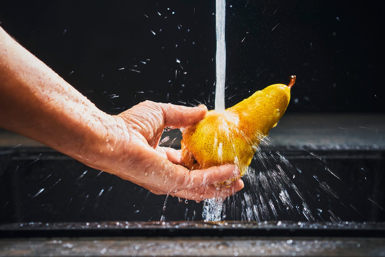 Tap flowing with water