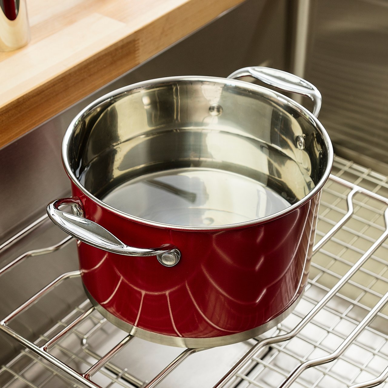 shelf grid in a Franke Peak Sink