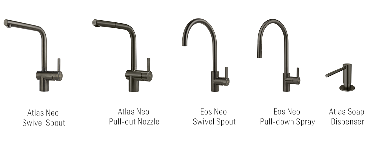 Atlas Neo Tap Swivel Spout, Atlas Neo Tap Pull-out Nozzle, Eos Neo Tap Swivel Spout,  Eos Neo Tap Pull-down Spray, Atlas Soap Dispenser
