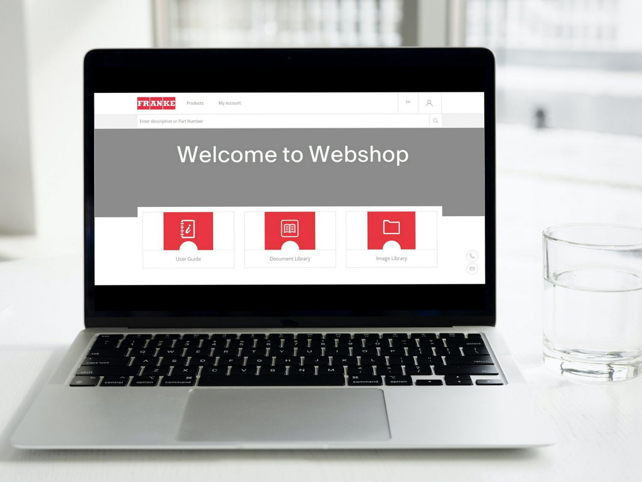 Franke Webshop Login page