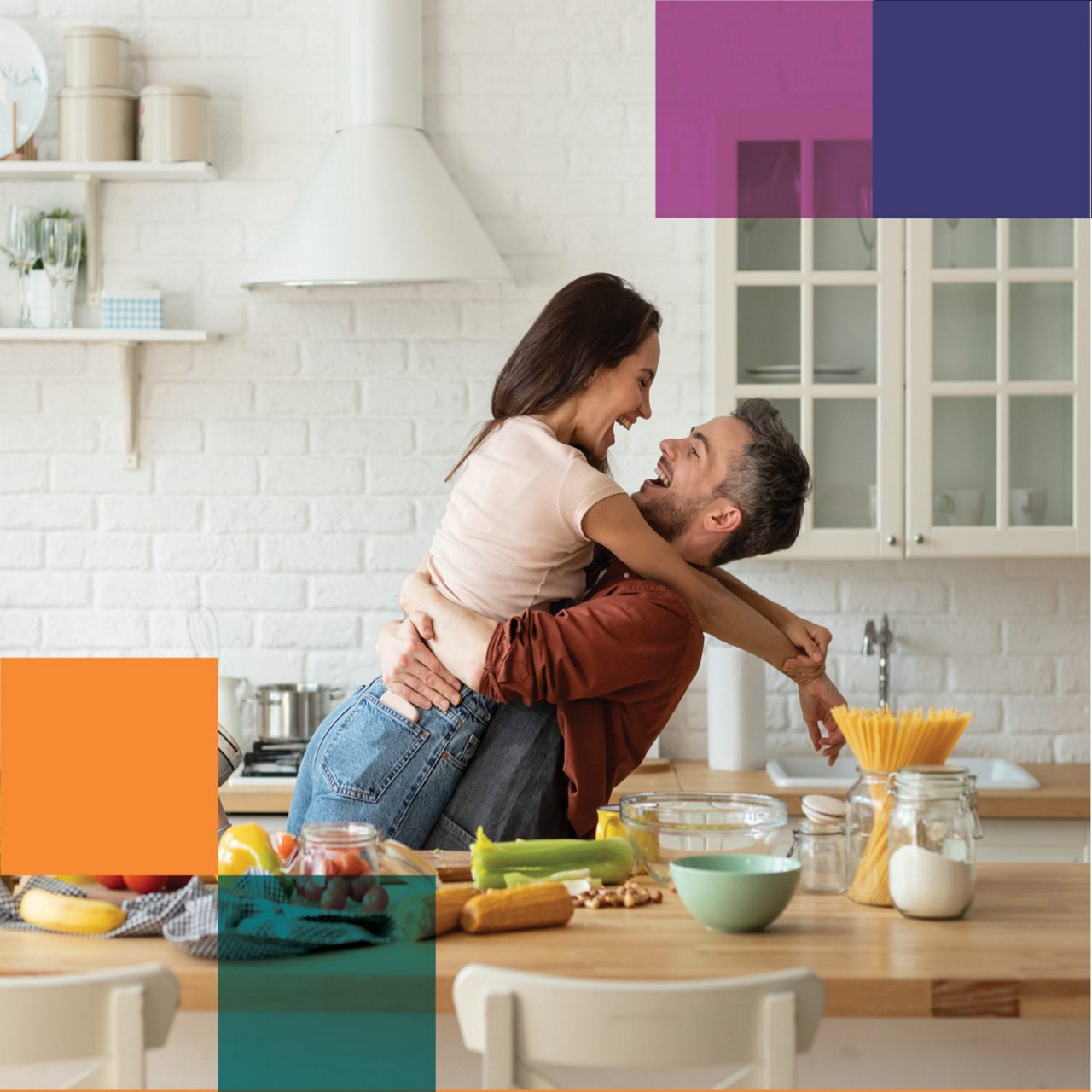 couple dancing in kitchen 