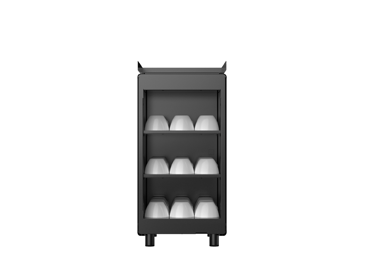 Franke Coffee Systems, flavor station, New A Line, onyx color, front view, without cups