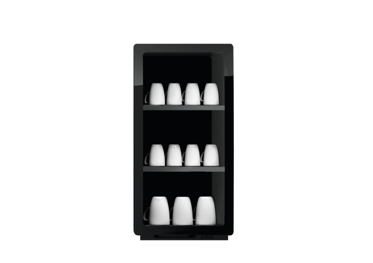 Franke Coffee Systems, add-on unit of fully automatic coffee machine, cup warmer with cups, front view