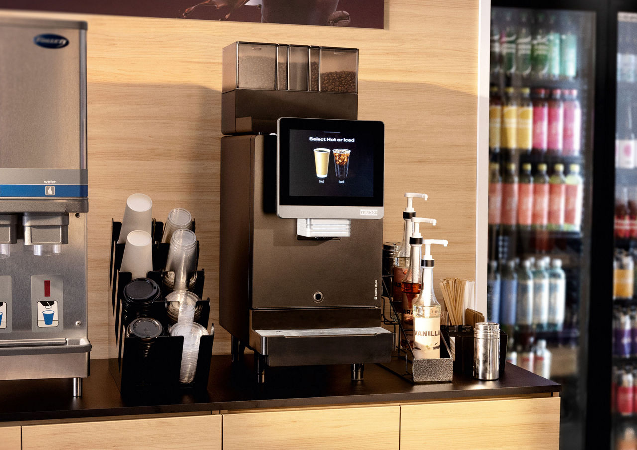 A800FB coffee machine in a convenience store