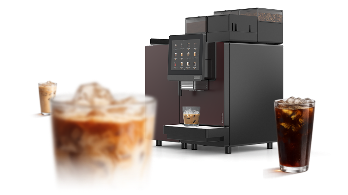 Franke Coffee Systems ActiveChill technology, cooling coffee for iced beverages, machine with iced coffee drinks