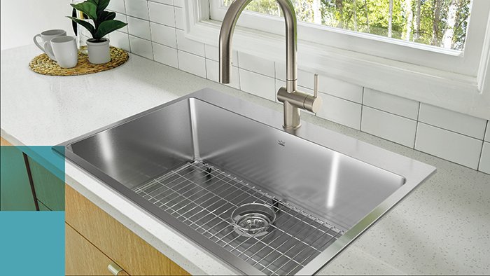 Kindred single bowl stainless steel drop in kitchen sink