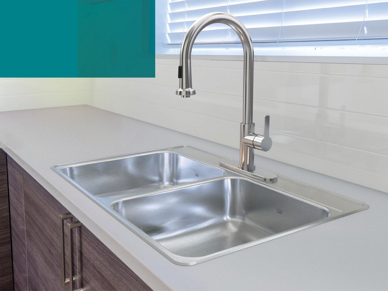 double bowl stainless sink