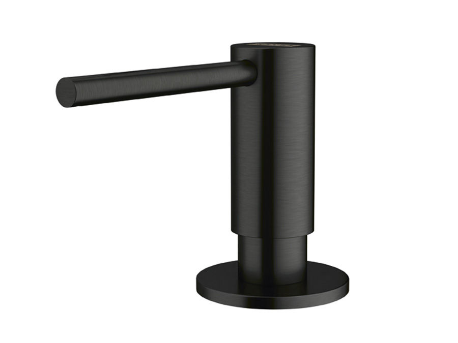 Matte black soap dispenser for kitchens